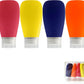 Travel Bottles for Toiletries, TSA Approved 3oz Leak Proof Silicone Soft Refillable Squeeze Travel Size Containers BPA Free for Cleansers, Lotions, Shampoo, Conditioner (red,yellow,blue,orange)