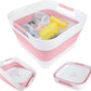 Wash Basin for Baby Bottles, Foldable, Versatile Wash Tub for Kitchen, RV, Outdoor Camping Sink, Sturdy & Easy to Clean, Space Saving Plastic Dish tub (Pink)