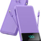 Portable Charger for iPhone with Built in Cables and Wall Plug,Upgraded 13800mAh Fast Charging USB C Power Bank,4 Outputs Travel Essential Battery Pack Compatible with iPhone 15/14/13,Samsung-Purple