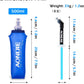 TRIWONDER Collapsible Water Bottles TPU Soft Flask Running Bottles BPA-Free Sports Flasks for Hiking Climbing Camping (500ml/16.91oz with Straws - Pack of 2)