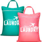 Fiodrimy 2 Pcs Large Travel Laundry Bags - Washable Waterproof Wet Dry Bags for Dirty Clothes, Swimsuits, Workout & Gym Clothes - Pink & Blue