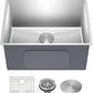 Kraus KHU101-24L Standart PRO 24-inch Undermount 16 Gauge Single Bowl Laundry and Utility Sink, 24 Inch, Tight Radius