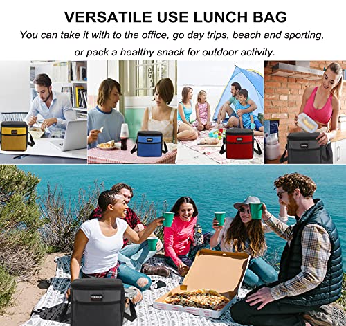 6 Can 5L Lunch Bag for Women Men Portable Lunch Box Small Cooler Bag Soft Collapsible Reusable Insulated Lunch Tote for Everyday Work Travel