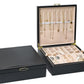 2-layer jewelry box，Jewelry Organizer with Handle，with hanging necklace hooks, detachable jewelry trays, suitable for storing a large amount of jewelry gift box (Large-Black)
