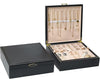 2-layer jewelry box，Jewelry Organizer with Handle，with hanging necklace hooks, detachable jewelry trays, suitable for storing a large amount of jewelry gift box (Large-Black)