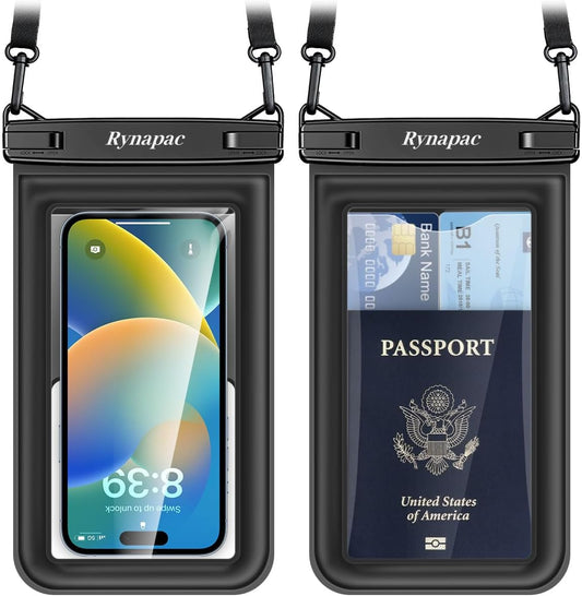 [Up to 8.5"] Floating Waterproof Phone Pouch 2 Pack - Floatable Waterproof Phone Case with Lanyard for iPhone 16 15 Pro Max, Galaxy S25 S24 Ultra, IPX8 Cellphone Dry Bags, Beach Vacation Essentials