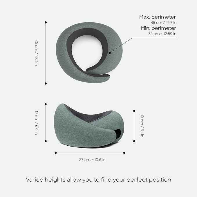 Ostrichpillow Go Neck Pillow, Travel Pillows for Airplanes, Premium Memory Foam Travel Pillow, 360º Ergonomic Design, Asymmetrical Sides, Travel Bag Included, Washable Modal Cover