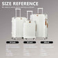 Joyway 3 Piece Set Hardside Expandable Luggage with USB Charging Port and Cup Holder, TSA Lock Spinner Wheels Suitcase for International Travel, Lightweight Carry On Checked Baggage, White