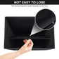 Large 17" 42 Quarts Collapsible Stackable Storage Bins with Lids [3-Pack] Foldable Fabric Linen Storage Boxes Cube, Closet Organizer Baskets with Label (16.7 x 12 x 12", Black)