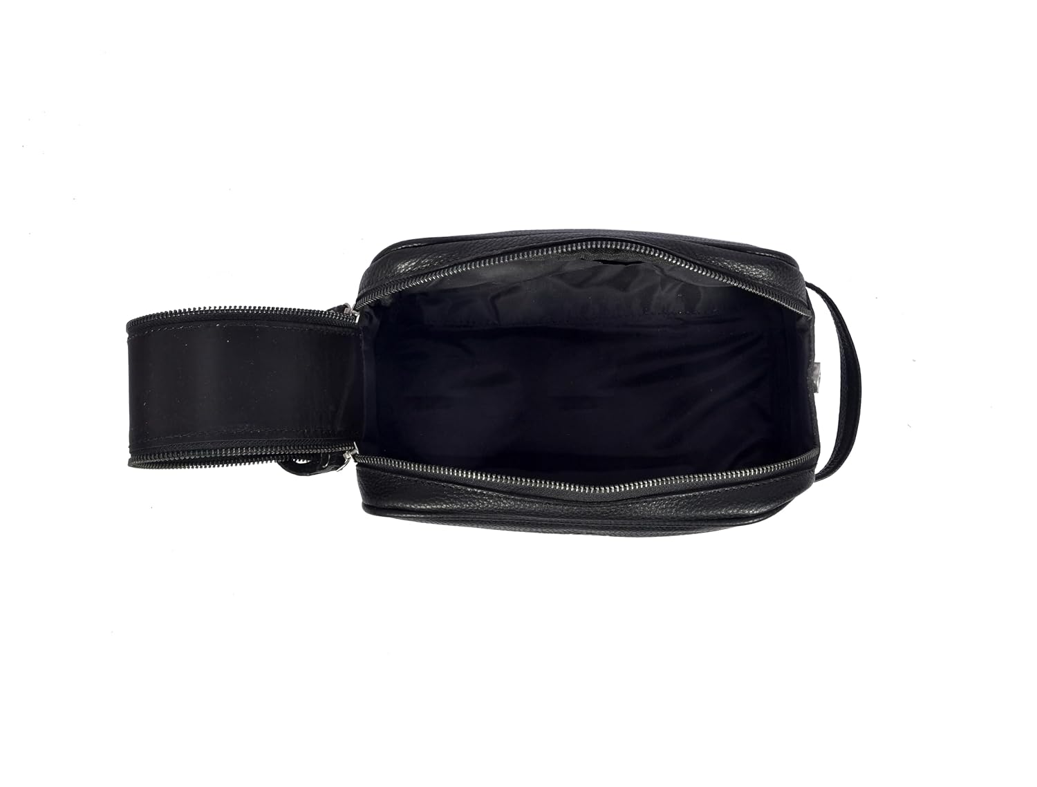 10" Premium Leather Toiletry Travel Pouch With Waterproof Lining | King-Size Handcrafted Vintage Dopp kit By Aaron Leather Goods (Jade Black) - Roamly
