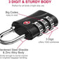 ZHEGE Luggage Lock for Train 4 Pack, 1 Cable (30 Inch), TSA Approved Travel Cable Lock for Backpack, Suitcase, School Gym Locker (4 Pack, Black)