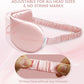 Pure 22 Momme 6A Grade Mulberry Silk Sleep Mask for Side Sleepers - 100% Blackout Eye Mask with Travel Pouch (Pink)
