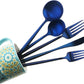 Gugrida 20-Piece 18/10 Stainless Steel Flatware Silverware, Luxury Dinnerware Set Travel Cutlery Tableware Include Knife Fork Spoon Service for 4,Healthy & Eco-Friendly Dishwasher Safe (Blue Matte)