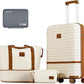 Joyway Expandable 24 Inch Luggage with Spinner Wheels, Lightweight Hard Shell Medium Checked Suitcase, 3 Piece Luggage Sets with TSA Lock, White