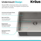 KRAUS Standart PRO 26-inch 16 Gauge Undermount Single Bowl Stainless Steel Kitchen Sink, KHU100-26