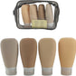 Travel Bottles for Toiletries, TSA Approved 3oz Leak Proof Silicone Refillable Squeeze Travel Size Containers BPA Free for Cleansers, Lotions, Shampoo w/Clear Bag (NEW earth tone set)