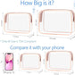 PACKISM TSA Approved Toiletry Bag - Clear Makeup Bags in 2 Size, Durable with Supporting Frame, Perfect for Travel Essentials, Carry-on Airport Airline Compliant Bag, Rose Pink