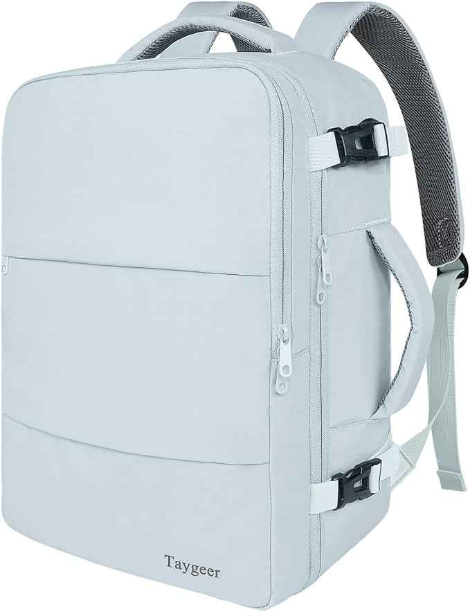 Taygeer Carry On Backpack, 40l Travel Backpack for Women Airline Approved, Cute Underseat Personal Item Travel Bag With Shoe Compartment, Casual Daypack Gifts for Friend Hiking Outdoor Weekend,Blue