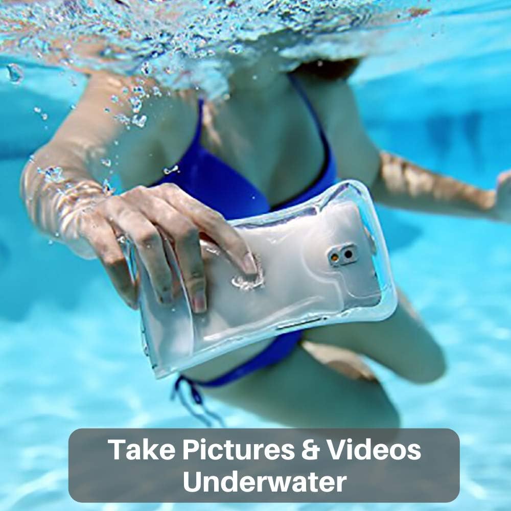 AquaVault 100% Waterproof Floating Smart Phone Case & Money Pouch - Fits All Phones - Made from Premium Heavy Duty PVC for Added Drop Protection - Includes Adjustable Neck Strap. Pink