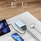 Portable Charger Power Bank 40000mAh Powerbank PD 30W and QC 4.0 Fast Charging External Battery Pack with USB-C LED 3 Outputs & 2 Inputs Portable Charging for iPhone 15 14 13 (Blue) - Roamly