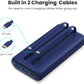 Portable Charger Power Bank 40,800mAh 25W Fast Charging USB C Portable Charger with 2 Built in Cables,5 Outputs & QC 4.0 Quick Phone Charging Battery Pack Compatible with iPhone 16/15/Android (Blue)