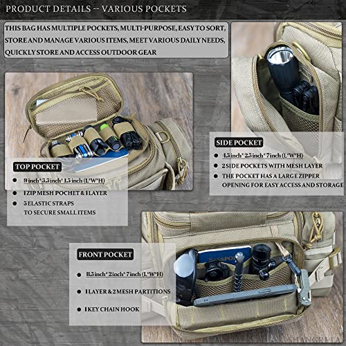 Tactical Range Bag Outdoor Sling Backpack Hiking Fanny Waist Pack