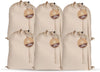 LFH Home Large Premium 100% Cotton Canvas Laundry Bag with Drawstring and Handles Heavy Duty, Multi-Use, and Washable for Home, Travel, College or Storage 28x36 (Pack of 6)-Natural