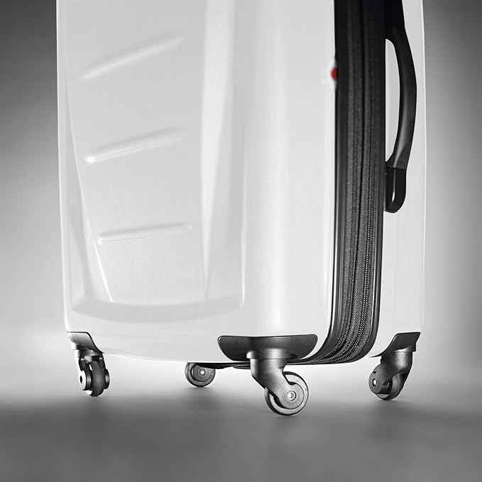 Samsonite Winfield 2 Hardside Expandable Luggage with Spinner Wheels, Checked-Large 28-Inch, Brushed White