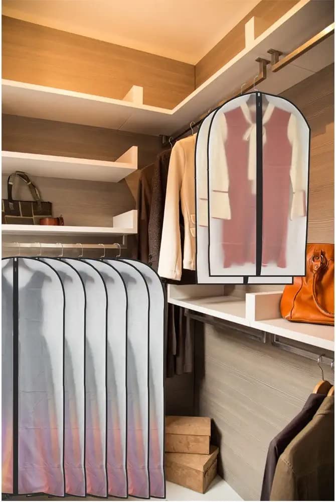 Garment Bags for Hanging Clothes 12 PCS Transparent Dress Bag for Traveling Garment Bag for Dresses Long Clothes Storage Bags with Full Zipper for Long Dress Costumes Gowns Coats 24''x54'' (12 Count)