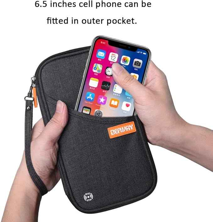defway Passport Holder Travel Wallet - Family Passport Holder of 4, RFID Blocking Passport Wallet for Men Women, Travel Essentials for Flying, BLACK