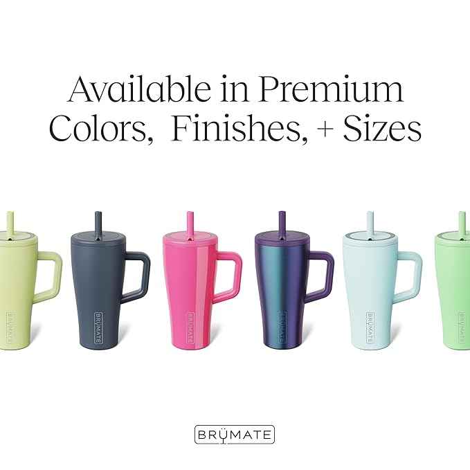 BrüMate Era 20 oz Tumbler with Handle and Straw | 100% Leakproof Insulated Tumbler with Lid and Straw | Made of Stainless Steel | Cup Holder Friendly Base | 20oz (Kiwi)