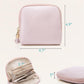 Vlando Small Jewelry Travel Case,Jewelry Pouch Bags with Zipper,Velvet Jewelry Organizer Storage Bag for Bracelet Rings Earring Travel Essentials Gifts for Women Girl-Pink