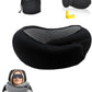 Travel Pillow, Travel Neck Pillow, 360 Degree Comfort and Breathability, Airplane Travel Neck Pillow, Stowable U-Shaped Pillow (Black)