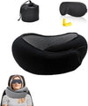 Travel Pillow, Travel Neck Pillow, 360 Degree Comfort and Breathability, Airplane Travel Neck Pillow, Stowable U-Shaped Pillow (Black)