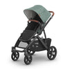 UPPAbaby Vista V3 Stroller - Full-Size Single-to-Double Stroller System - Toddler Seat, Bug Shield, Rain Shield, and Storage Bag Included - Gwen (Green Mélange/Carbon Frame/Saddle Leather)