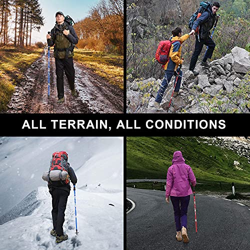 Lightweight Collapsible Trekking Poles Folding Hiking Sticks (2 Count)
