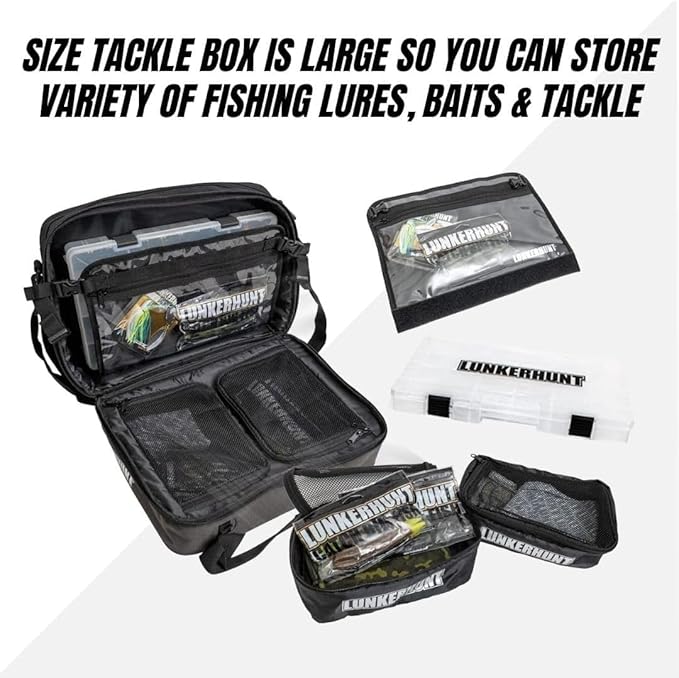 Lunkerhunt Fishing Tackle Sling Bag with Adjustable Strap - Water-Resistant TPE Fabric