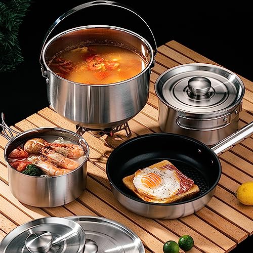 304 Stainless Steel Camping Cookware Set