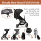 COOL KIDS Portable Stroller with Automatic Fold，Lightweight Umbrella Stroller with Pop Out Sun Canopy，Compact Strollers for Travel(Black)
