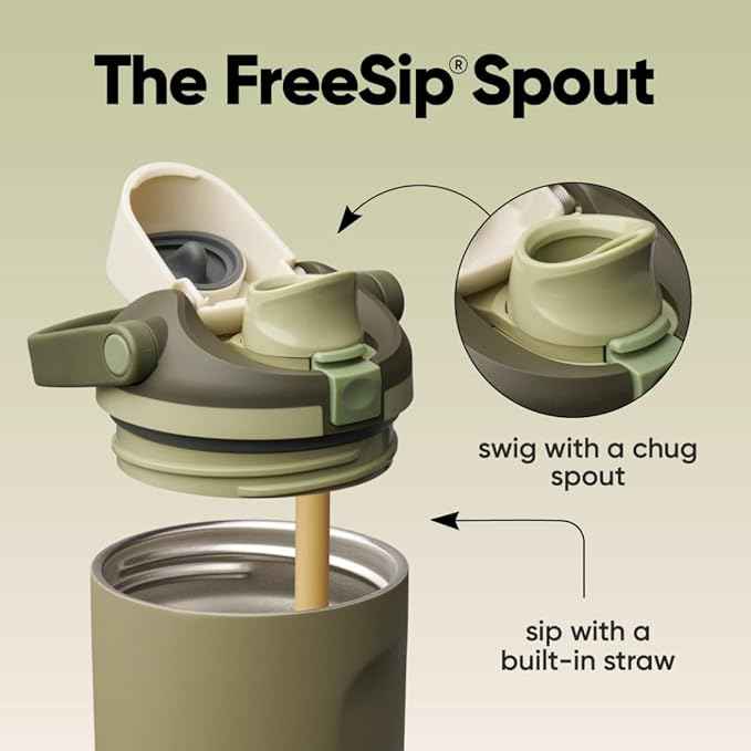 Owala FreeSip Sway Insulated Stainless Steel Water Bottle with Two-Way Spout, Built-In Straw and Bucket Handle, Made for Travel, School, and Sports, 30oz, BPA Free, Leak Proof, Off Road