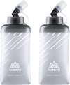 TRIWONDER Water Bottles TPU Soft Flasks Collapsible Running Flasks for Hydration Pack Backpack Hiking Cycling (Gray - 500ml - Pack of 2)