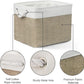 TheWarmHome Organization and Storage Basket for Gifts Empty - 16x12x12 inch Cube Storage bin 3 Pack Fabric Storage Cubes, Collapsible Baskets for Organizer Closet Cloth Gift Toy (White & Khaki)
