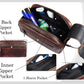 10" Premium Leather Toiletry Travel Pouch With Waterproof Lining | King-Size Handcrafted Vintage Dopp - Kit By Aaron Leather Goods (Dark Brown) - Roamly