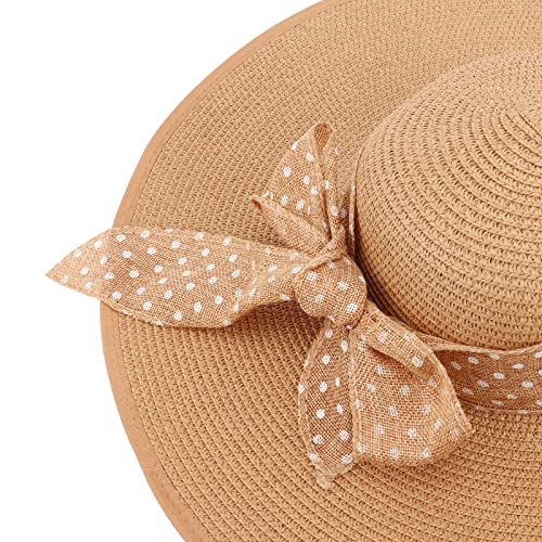 Wide Brim Sun Hat for Women Floppy Straw Hat Summer Beach Hats Fashionable Trendy Hats Sun Protection UPF 50+