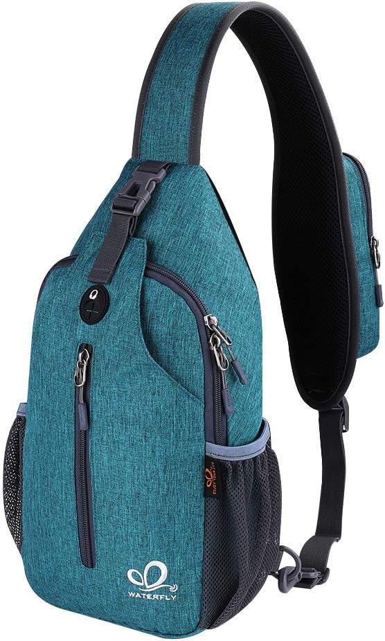 WATERFLY Crossbody Sling Backpack Sling Bag Travel Hiking Chest Bag Daypack - Roamly