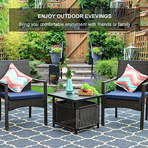 Wicker Patio Dining Chairs Set of 2 with Removable Cushions (2 Count)