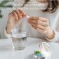 Pill Box, 3 Compartment Portable Travel Medicine Box with Mirror, Compact and Cute, Fits in Purse and Pocket, Medicine and Vitamin Organizer (Grey Pink Marble)