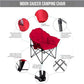 ALPHA CAMP Oversized Camping Chairs Padded Moon Round Chair Saucer Recliner with Folding Cup Holder and Carry Bag
