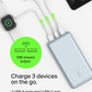 Belkin Portable Charger, USB-C Power Bank 20000 mAh w/ 2 USB-A Ports, 15W w/Type-A to Type-C Cable for iPhone 16, Samsung Galaxy S25, iPad, Nintendo Switch 2, Google Pixel 10, etc. - Pearl Blue