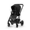 Cybex Balios S Lux Toddler and Baby Stroller with Reversible Seat, Unique One-Pull Harness, and Multiple Recline - Travel System Ready, with One Hand Fold, Black Frame/Moon Black Seat